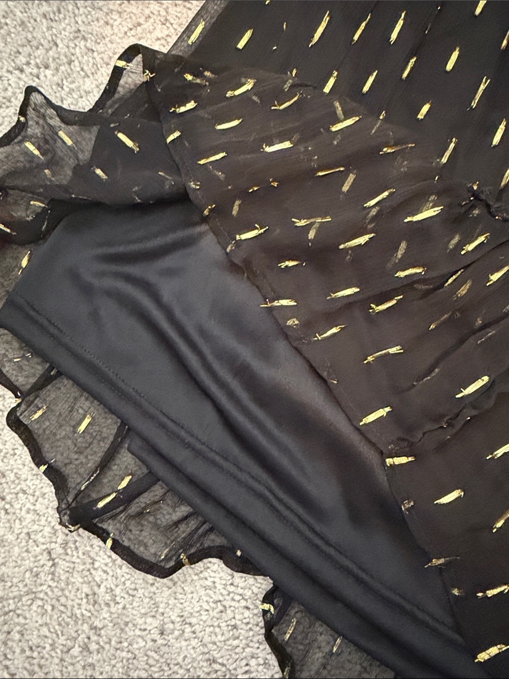 Angie Black Midi Skirt with Gold Accent Dots - Picture 7 of 7